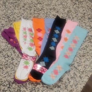 Colorful Argyle Women's Socks Set